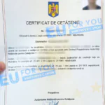 Сертификат о гражданстве Румынии клиента компании EU For You из Киева